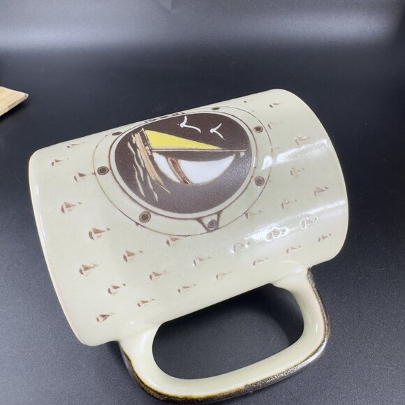 Otagiri Sailboat Nautical Theme Coffee Mug Cup Stoneware Sea Ship Mug Cup VTG - Picture 6 of 12